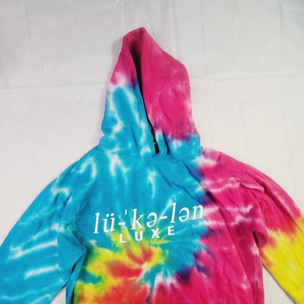 Lu-ke-len Luxe Kids Tie Dye Pullover Hoodie Large 14-16 Multi-Color K76 - Picture 3 of 14